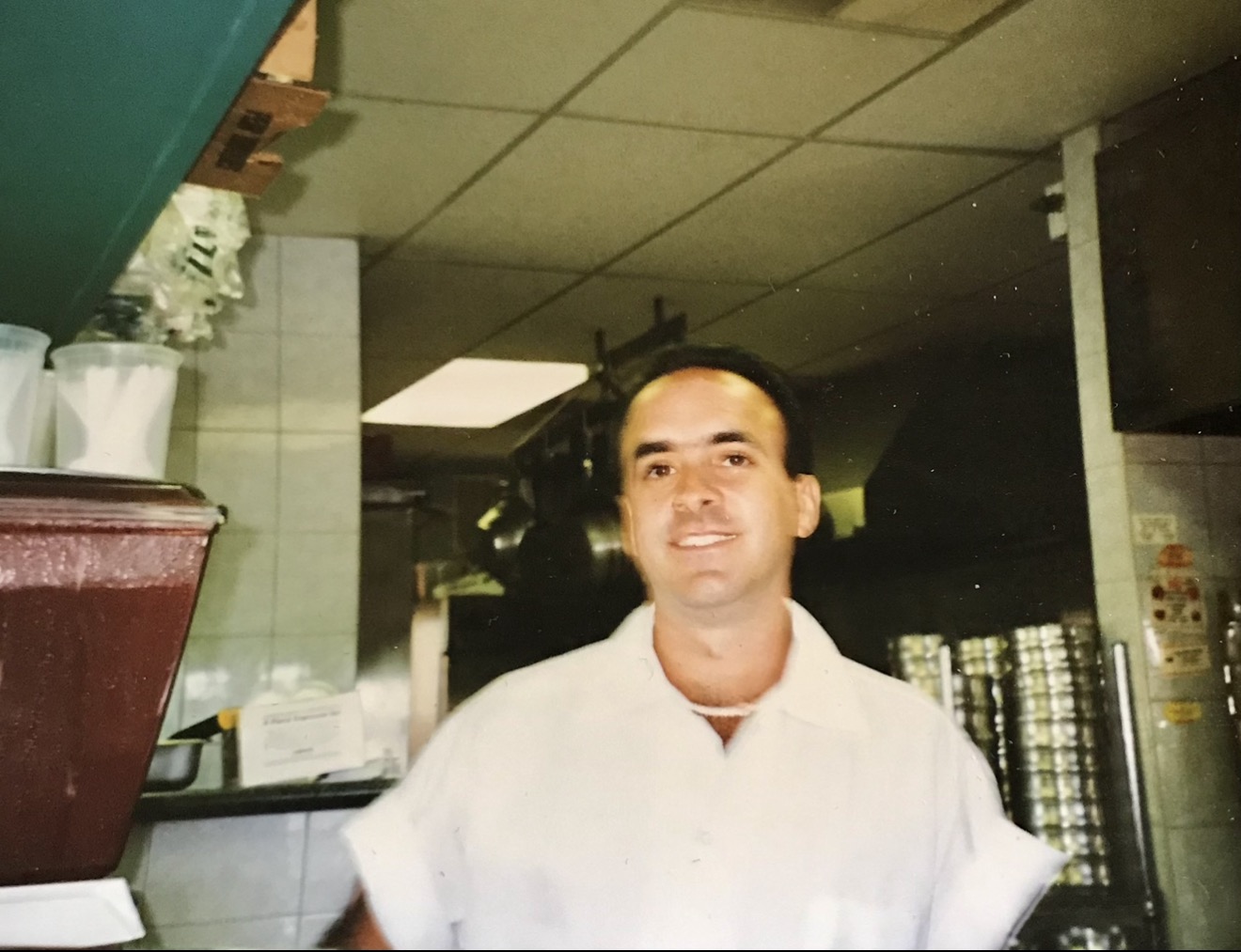 A young Vito behind the counter at Euro Pizza in Brooklyn